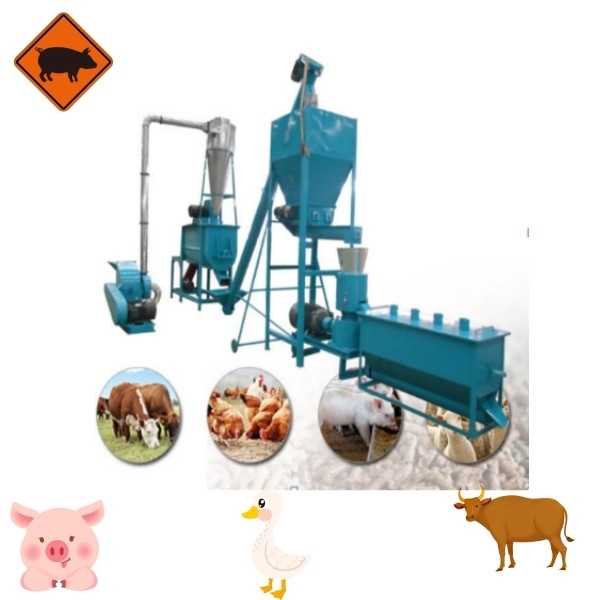 La capacidad 500kg a 2000kg por ovejas del ganado del pollo de la hora alimenta la cadena de producción de la pelotilla de la alimentación de la máquina de la pelotilla del pienso