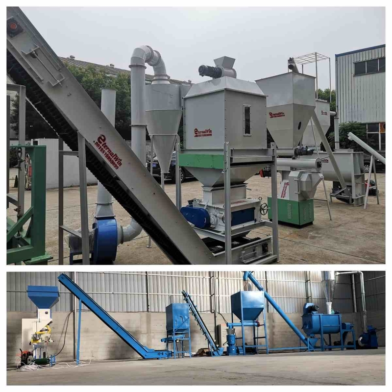 Cadena de producción de la pelotilla de la alimentación del CE 5t/H Ring Die Feed Pellet Machine con el generador de vapor