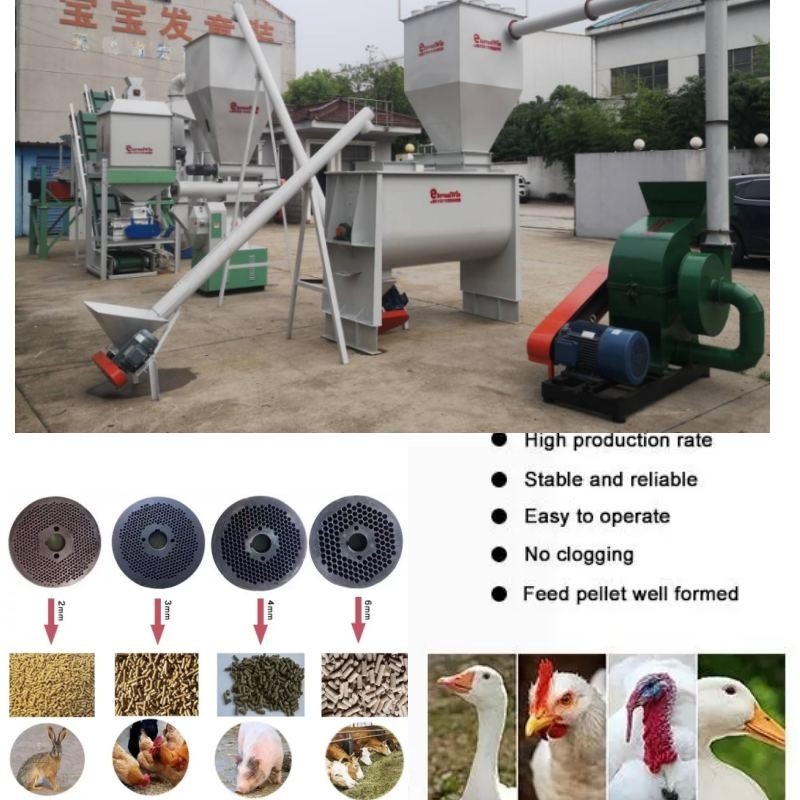 Las ovejas horizontales alimentan la máquina de la pelotilla de la vaca de la máquina 1,5 Tons/H de la pelotilla para la alimentación del ganado