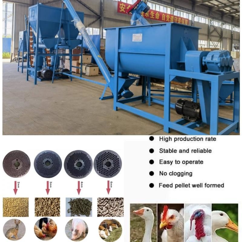 Las ovejas horizontales alimentan la máquina de la pelotilla de la vaca de la máquina 1,5 Tons/H de la pelotilla para la alimentación del ganado