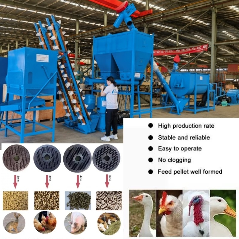 Las ovejas horizontales alimentan la máquina de la pelotilla de la vaca de la máquina 1,5 Tons/H de la pelotilla para la alimentación del ganado