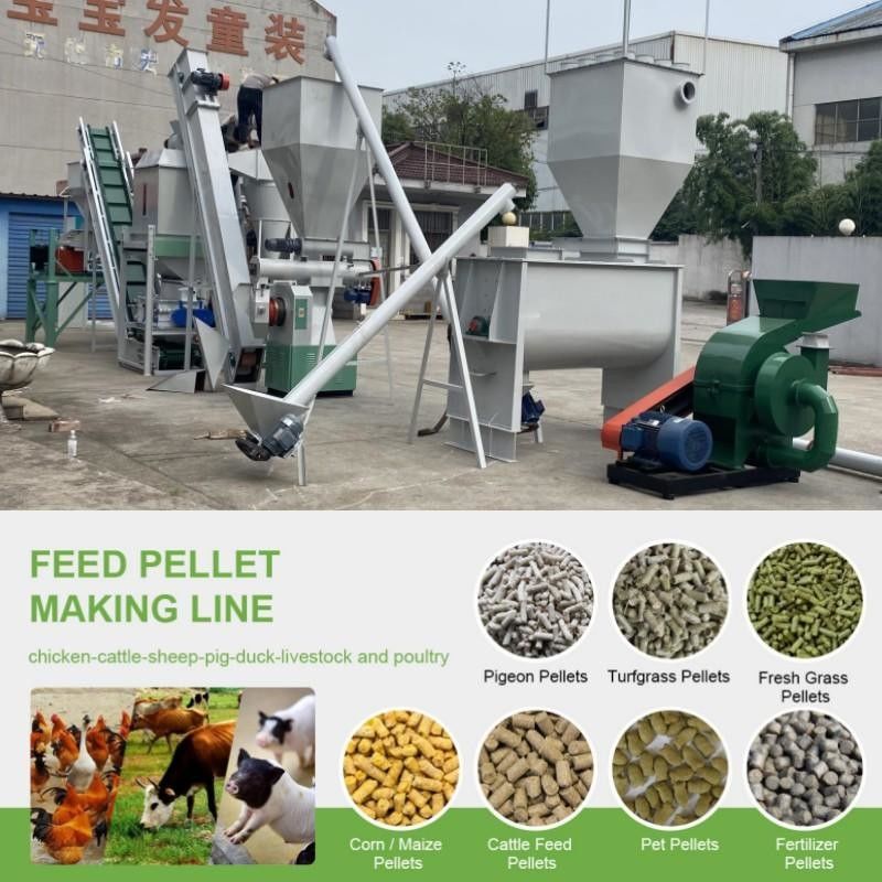 Línea de producción de alimentos para animales Producción personalizable de alimentos para animales en pellets Logotipo Zhongdebao