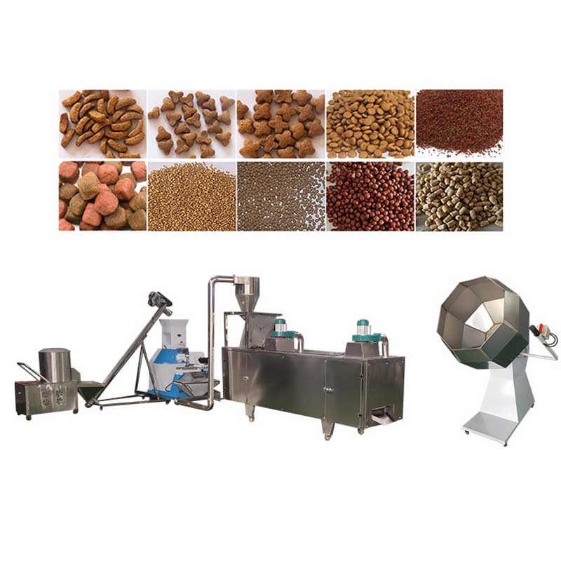 línea acero inoxidable de la producción alimentaria del perro de la máquina de la pelotilla de la alimentación del animal doméstico 100-500Kg/H