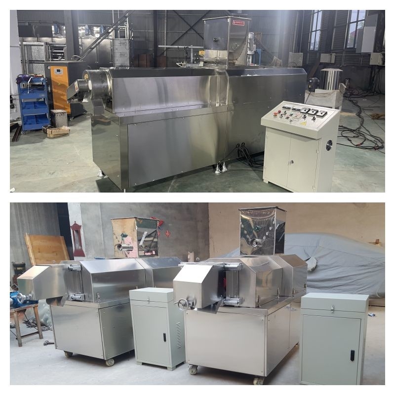 El tipo seco de acero inoxidable pescado alimenta a extrusor 55kw la cadena de producción seca de alimento para animales