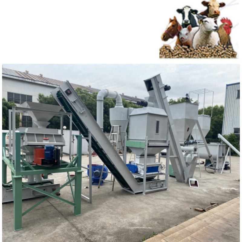 la cadena de producción de la pelotilla del pienso 500kg/H Ring Die Poultry Feed Pellet muele el pienso