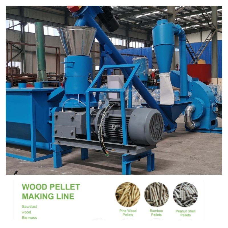 línea de madera de madera de la pelotilla del fabricante 22-55KW de la pelotilla 100-1200kg/H con de medida adaptable