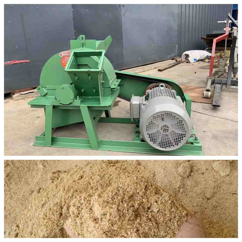 trituradora de madera de Ginder Shedder de la máquina del serrín del registro de 500kg/H 11kw pequeña para el serrín de madera