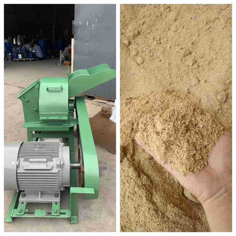 trituradora de madera de Ginder Shedder de la máquina del serrín del registro de 500kg/H 11kw pequeña para el serrín de madera