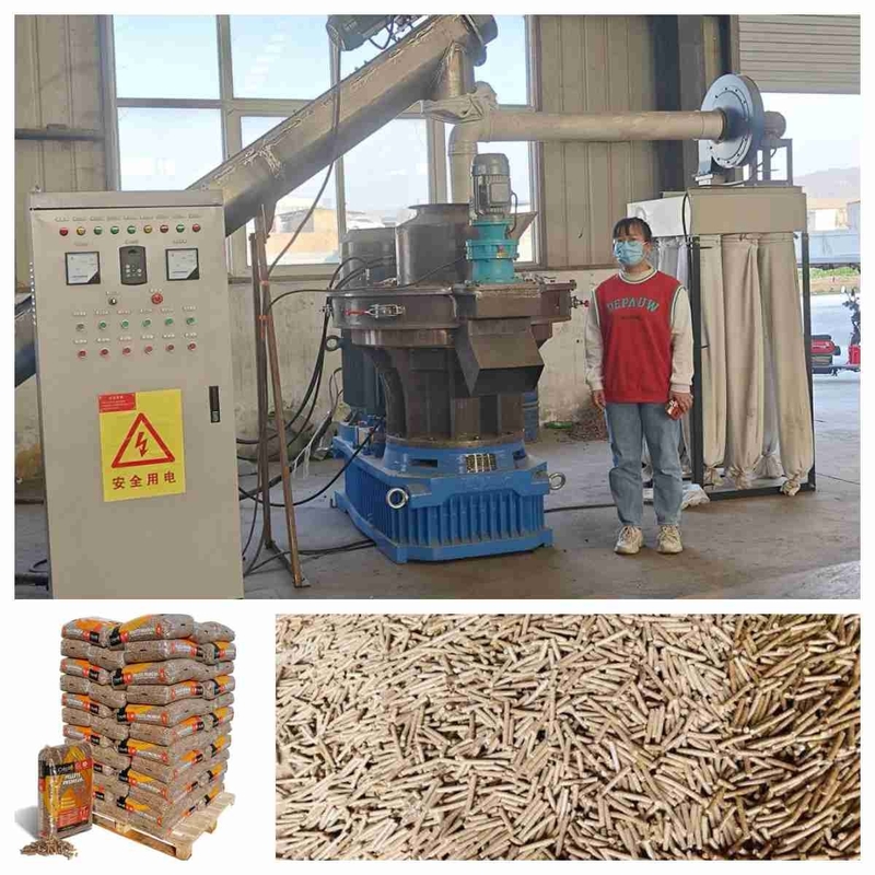 pelotilla de la cáscara del arroz de madera de 1-1.5ton/H Ring Die Pellet Mill Machine que hace la máquina