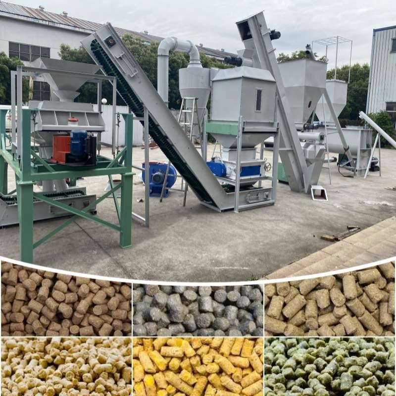 Línea de producción de piensos para animales de 1 a 12 mm de tamaño final de pellets con un contenido de humedad ≤ 20%