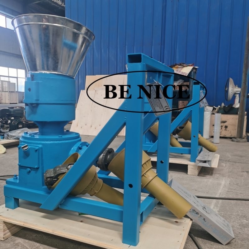 Molino de pellets PTO de alta capacidad con 2 rodillos y matriz de 4 mm para 80-1000 kg/h Producción