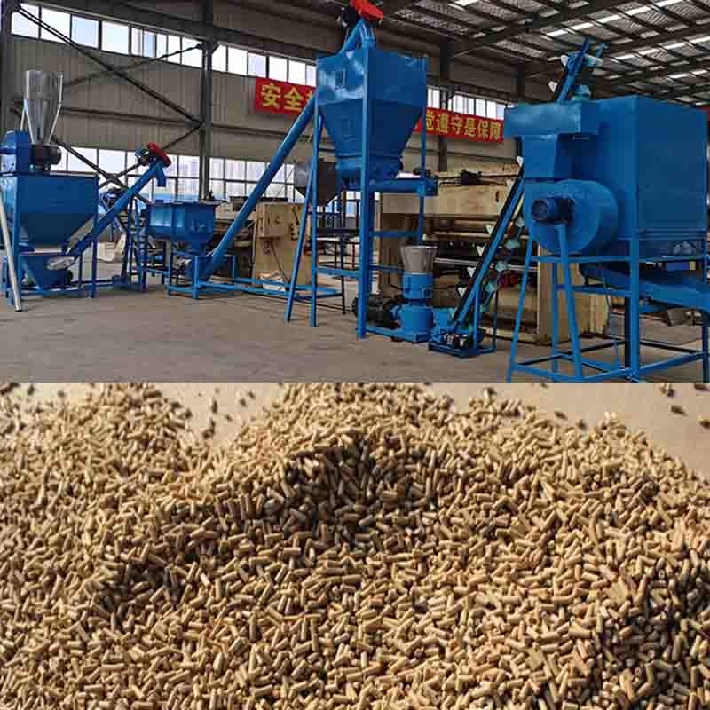 Muelle de pellets para piensos para pollos, cerdos y ganado Muelle de pellets para piensos para animales Línea de producción de pellets de 1 tonelada por hora Muelle de pellets para piensos