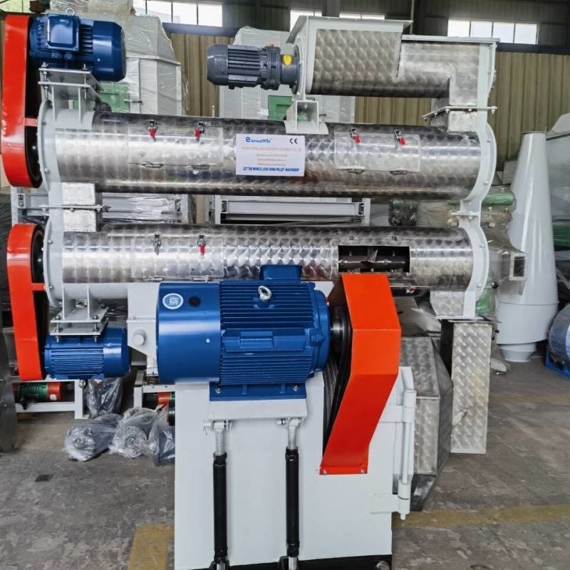 HKJ-250 con un solo acondicionador Molino de pellets para piensos de aves de corral Molino de pellets Máquina de anillos de pellets para piensos a presión