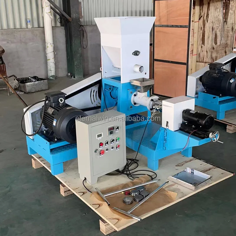 Máquina de alimentación de peces de tipo seco de tornillo único con alimentación automática