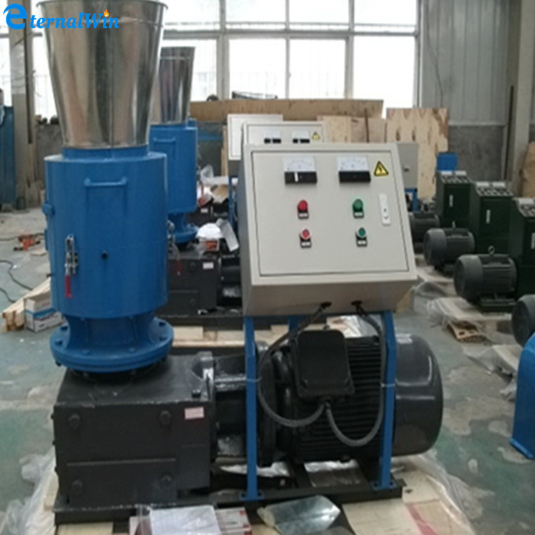 Línea de producción de pellets de pienso animal con contenido de humedad ≤20% con peletizadora de matriz plana/anular y suministro de energía de 380V/50Hz/3Fases