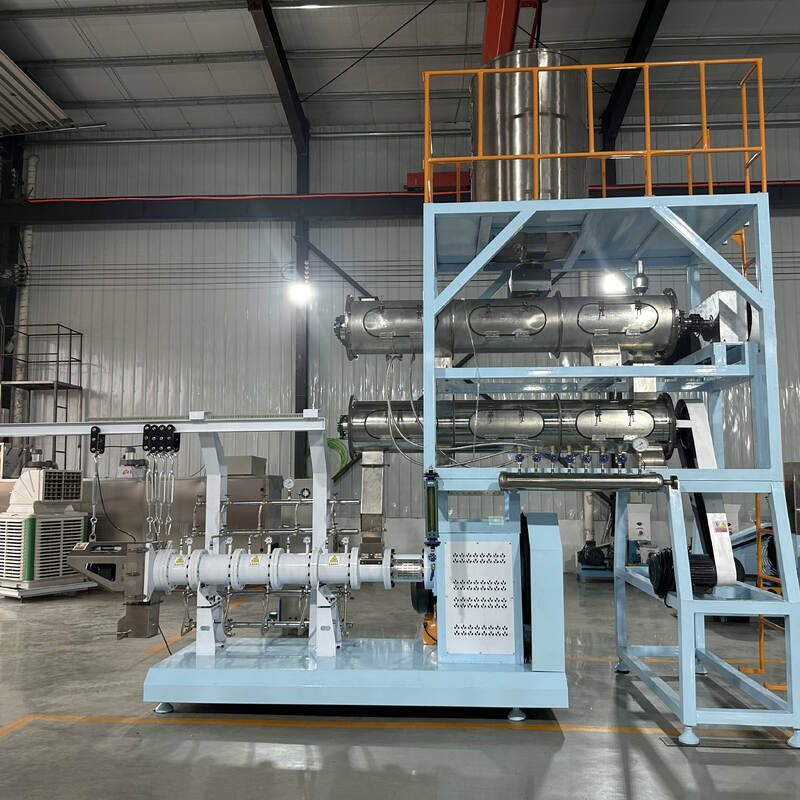 Línea de extrusión de alimentación multifoncional de doble tornillo simple 500KG/H-10T/H Capacidad para la producción de piensos para peces y alimentos para mascotas con construcción de acero inoxidable