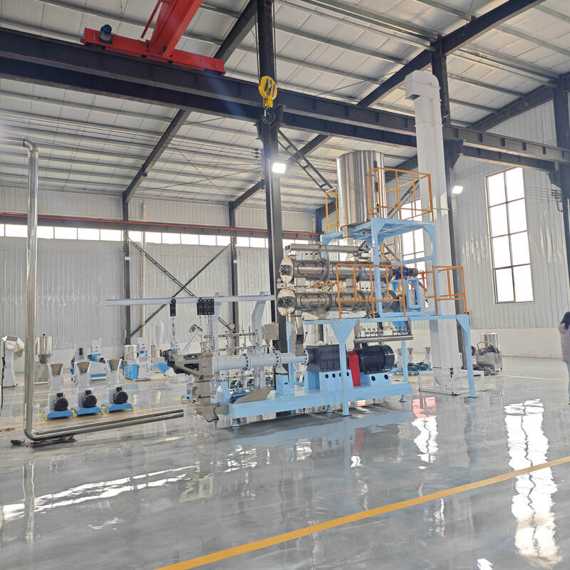 Línea de extrusión de alimentación multifoncional de doble tornillo simple 500KG/H-10T/H Capacidad para la producción de piensos para peces y alimentos para mascotas con construcción de acero inoxidable