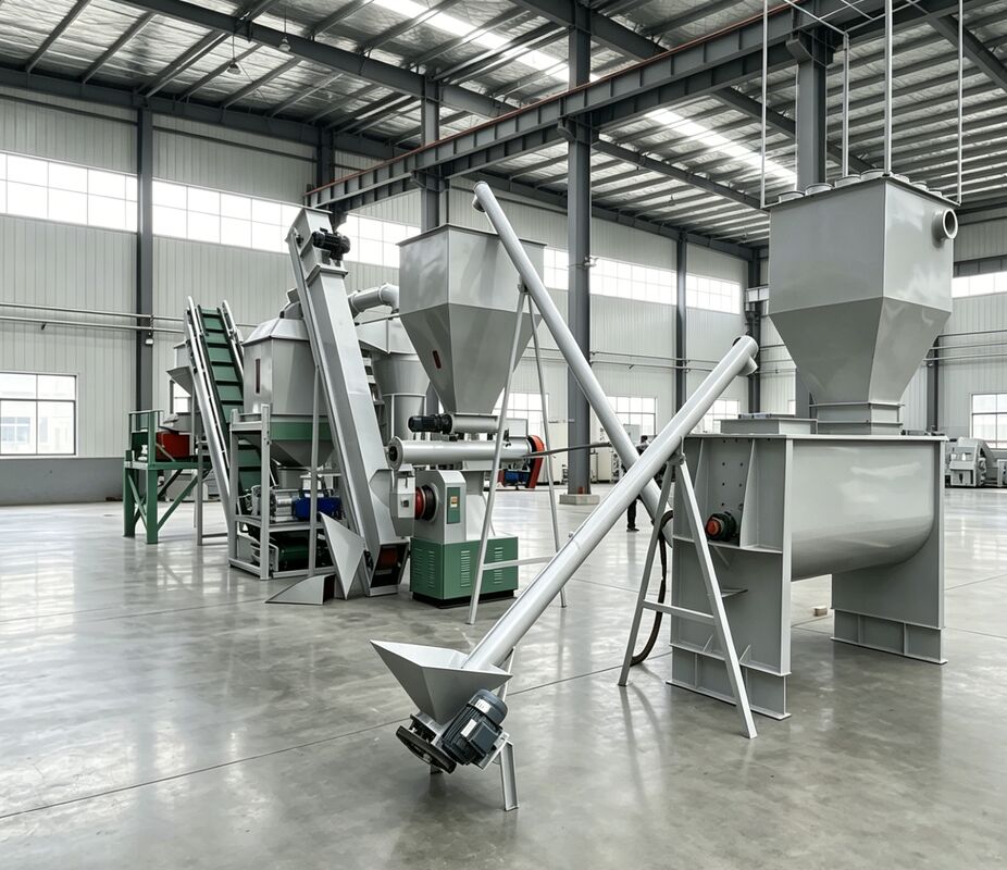 Línea de producción de pellets de alimentación animal personalizable con instalación de guía de ingeniero y fuente de alimentación de 380V / 50Hz / 3 fases