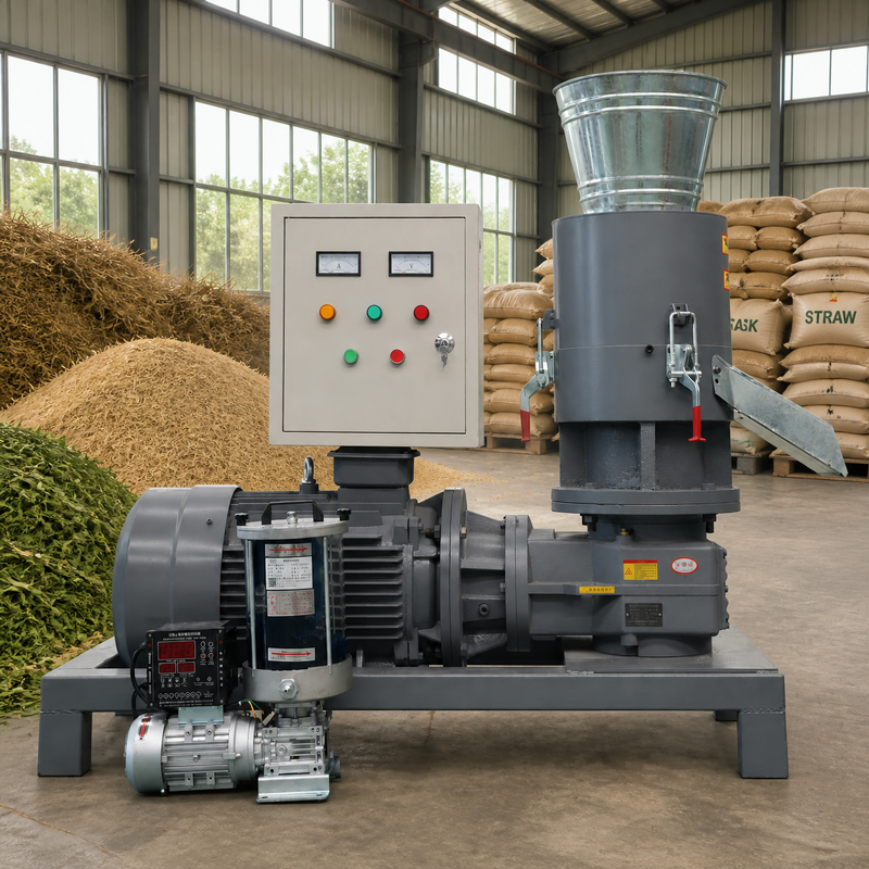 Maquinaria de Presión de Pellet de Madera Motor Diesel Motor Alimentado Molino de Pellet de Aserrín para uso en granjas agrícolas y fabricación de ropa de cama estable para animales