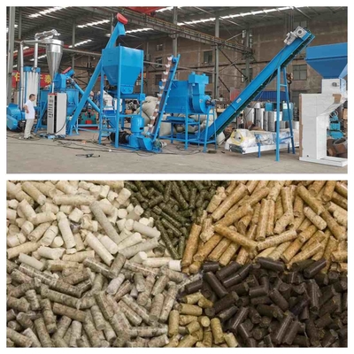 cadena de producción de la pelotilla del pienso 1000kg/H granulador de la pelotilla de la alimentación de 1-12m m
