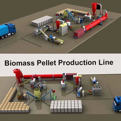 Cadena de producción de madera completa de la pelotilla de la biomasa de 1T/H -5T/H pelotilla del fuego que hace la máquina