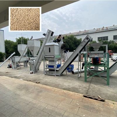Línea de producción de piensos para animales de 1 a 12 mm de tamaño final de pellets con un contenido de humedad ≤ 20%